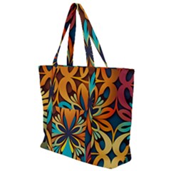 Orange, Turquoise And Blue Pattern  Zip Up Canvas Bag by Sobalvarro