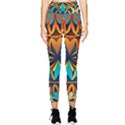 Orange, turquoise and blue pattern  Pocket Leggings  View1