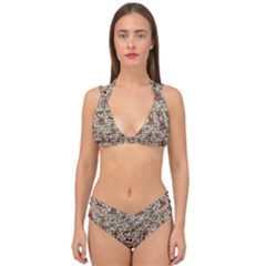 Pattern  Double Strap Halter Bikini Set by Gohar