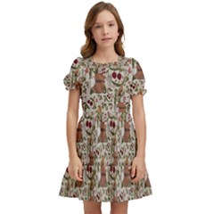 Pattern  Kids  Puff Sleeved Dress by Gohar