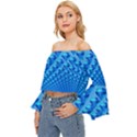 Diamond Pattern Off Shoulder Flutter Bell Sleeve Top View2