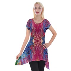 Firey Repeats I Short Sleeve Side Drop Tunic by kaleidomarblingart