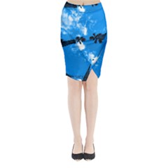 Trees & Sky In Martinsicuro, Italy  Midi Wrap Pencil Skirt by ConteMonfrey