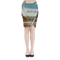 Malcesine Castle On Lake Garda Midi Wrap Pencil Skirt by ConteMonfrey