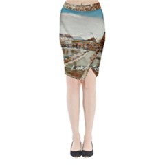 Birds And People On Lake Garda Midi Wrap Pencil Skirt by ConteMonfrey