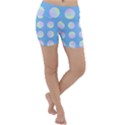 Abstract Stylish Design Pattern Blue Lightweight Velour Yoga Shorts View1