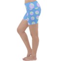 Abstract Stylish Design Pattern Blue Lightweight Velour Yoga Shorts View2