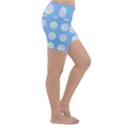 Abstract Stylish Design Pattern Blue Lightweight Velour Yoga Shorts View3