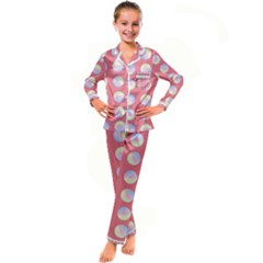 Abstract Stylish Design Pattern Red Kid s Satin Long Sleeve Pajamas Set by brightlightarts