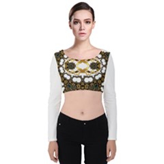  Im Fourth Dimension Trockit Velvet Long Sleeve Crop Top by imanmulyana