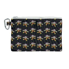 Dancing Clowns Black Canvas Cosmetic Bag (large) by TetiBright