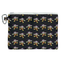 Dancing Clowns Black Canvas Cosmetic Bag (xl) by TetiBright