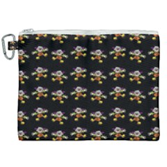 Dancing Clowns Black Canvas Cosmetic Bag (xxl) by TetiBright