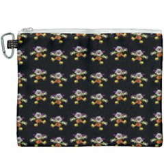 Dancing Clowns Black Canvas Cosmetic Bag (xxxl) by TetiBright