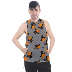 Pumpkin Heads With Hat Gray Men s Sleeveless Hoodie by TetiBright