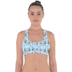 Jogging Lady On Blue Cross Back Hipster Bikini Top  by TetiBright