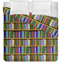 Books On A Shelf Duvet Cover Double Side (king Size) by TetiBright