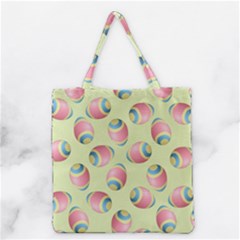 Colorful Easter Eggs Pattern Green Grocery Tote Bag by TetiBright