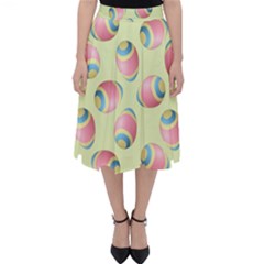 Colorful Easter Eggs Pattern Green Classic Midi Skirt by TetiBright