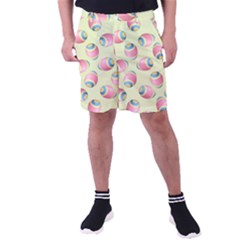 Colorful Easter Eggs Pattern Green Men s Pocket Shorts by TetiBright