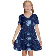 Flower Kids  Short Sleeve Tiered Mini Dress by zappwaits