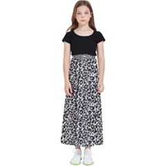 Black Cheetah Skin Kids  Flared Maxi Skirt by Sparkle