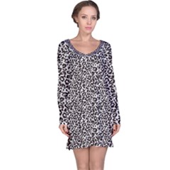 Black Cheetah Skin Long Sleeve Nightdress by Sparkle