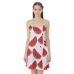 Watermelon Seamless Pattern Satin Night Slip by Jancukart