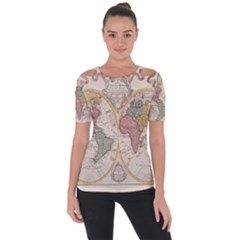 Mapa Mundi 1775 Shoulder Cut Out Short Sleeve Top by ConteMonfrey