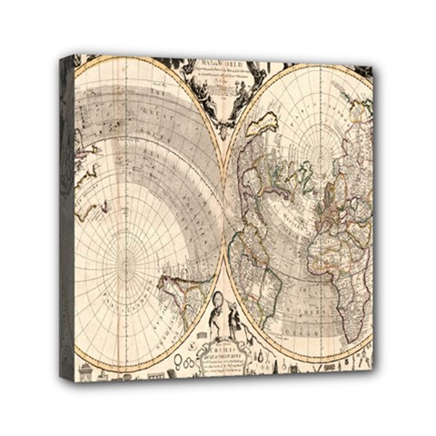 Mapa Mundi - 1774 Mini Canvas 6  X 6  (stretched) by ConteMonfrey