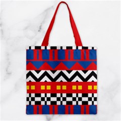 Shapes Rows Zipper Grocery Tote Bag by LalyLauraFLM