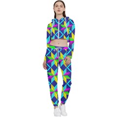 Colorful Stars Pattern                                                                     Cropped Zip Up Lounge Set by LalyLauraFLM