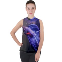 Betta Fish Photo And Wallpaper Cute Betta Fish Pictures Mock Neck Chiffon Sleeveless Top by StoreofSuccess