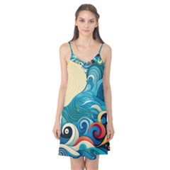 Waves Ocean Sea Abstract Whimsical (2) Camis Nightgown  by Jancukart