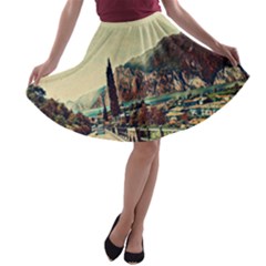 On The Way To Lake Garda, Italy  A-line Skater Skirt by ConteMonfrey