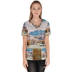 Trentino Alto Adige, Italy  Women s V-neck Scrub Top by ConteMonfrey