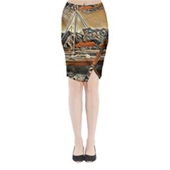 Art Boats Garda, Italy  Midi Wrap Pencil Skirt by ConteMonfrey