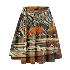 Art Boats Garda, Italy  High Waist Skirt by ConteMonfrey