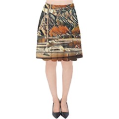 Art Boats Garda, Italy  Velvet High Waist Skirt by ConteMonfrey