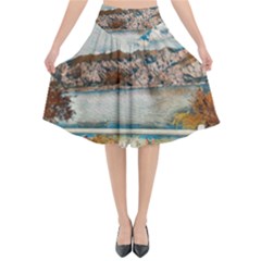 Side Way To Lake Garda, Italy  Flared Midi Skirt by ConteMonfrey