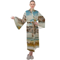 Side Way To Lake Garda, Italy  Maxi Velour Kimono by ConteMonfrey