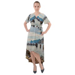 Ducks On Gardasee Front Wrap High Low Dress by ConteMonfrey