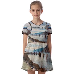 Ducks On Gardasee Kids  Short Sleeve Pinafore Style Dress by ConteMonfrey