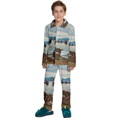 Ducks On Gardasee Kids  Long Sleeve Velvet Pajamas Set by ConteMonfrey