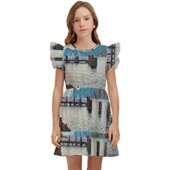 Ducks On Gardasee Kids  Winged Sleeve Dress by ConteMonfrey