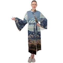 Lake In Italy Maxi Velour Kimono by ConteMonfrey