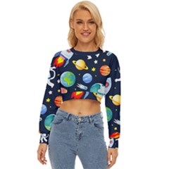 Space Galaxy Seamless Background Lightweight Long Sleeve Sweatshirt by Jancukart