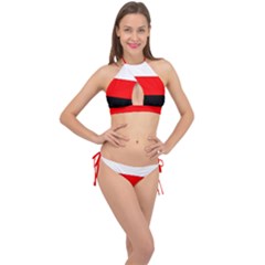 Erzya Flag Cross Front Halter Bikini Set by tony4urban