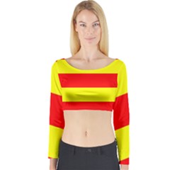 Aust Agder Flag Long Sleeve Crop Top by tony4urban