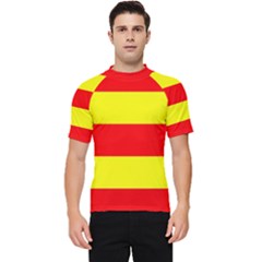 Aust Agder Flag Men s Short Sleeve Rash Guard by tony4urban